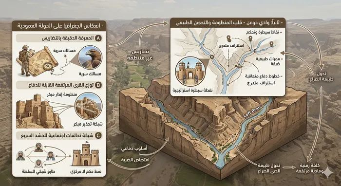 انعكاس الجغرافيا على الدولة العمودية: وادي دوعن قلب المنظومة