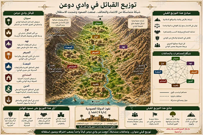 توزيع القبائل في وادي دوعن