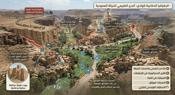 الجغرافيا الدفاعية للوادي - الدرع الطبيعي للدولة العمودية