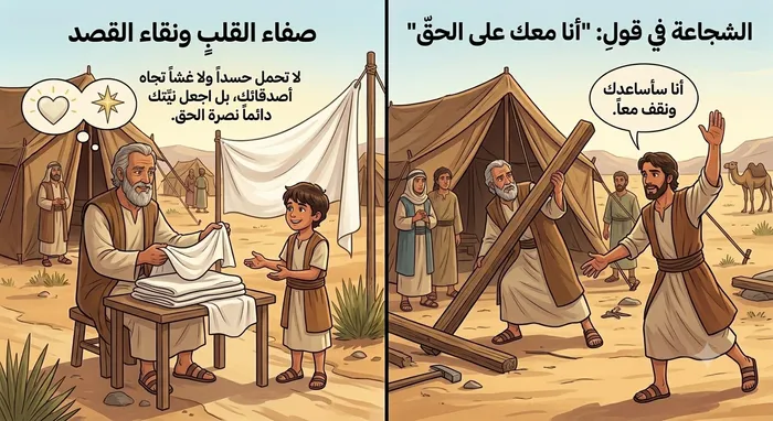 صفاء القلب ونقاء القصد والشجاعة في قول الحق