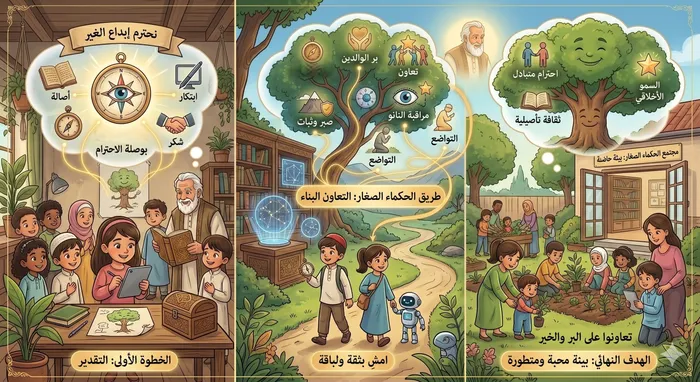 احترام إبداع الغير، التعاون البناء، ومجتمع الحكماء الصغار